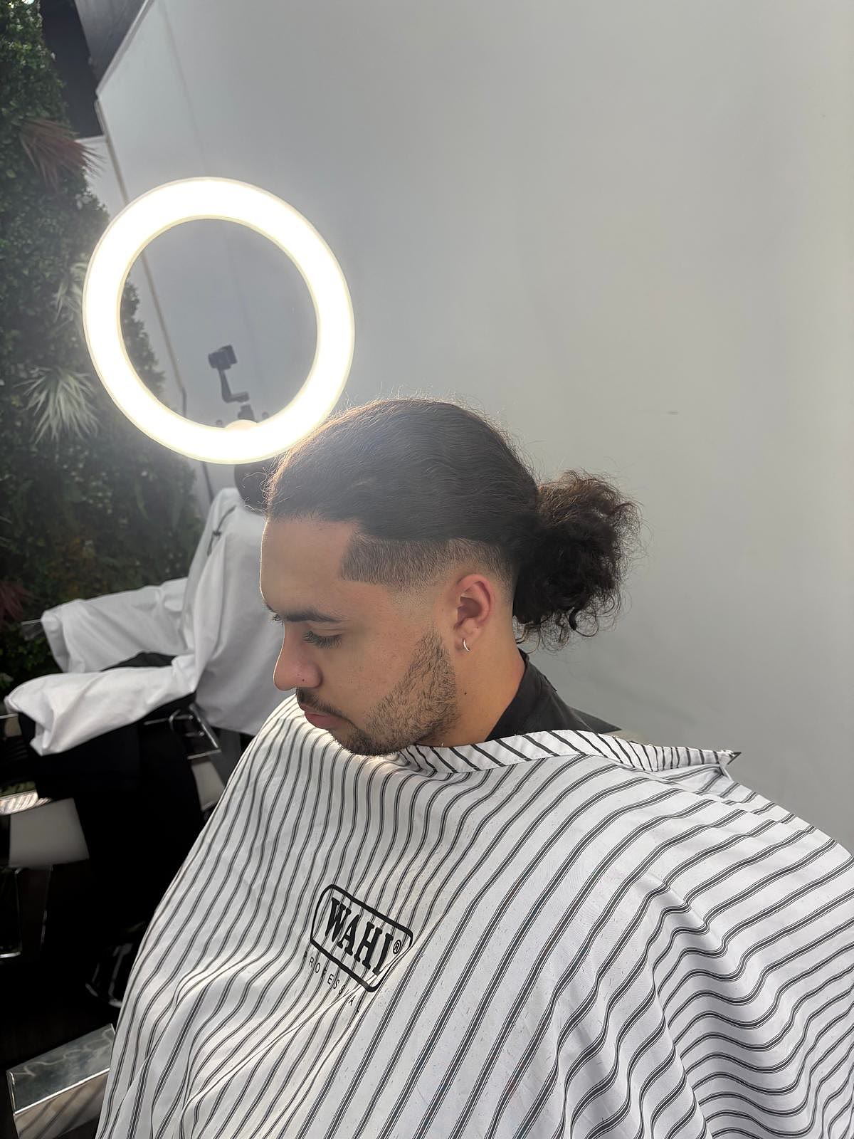 Fresh skin fade with scissor work on top